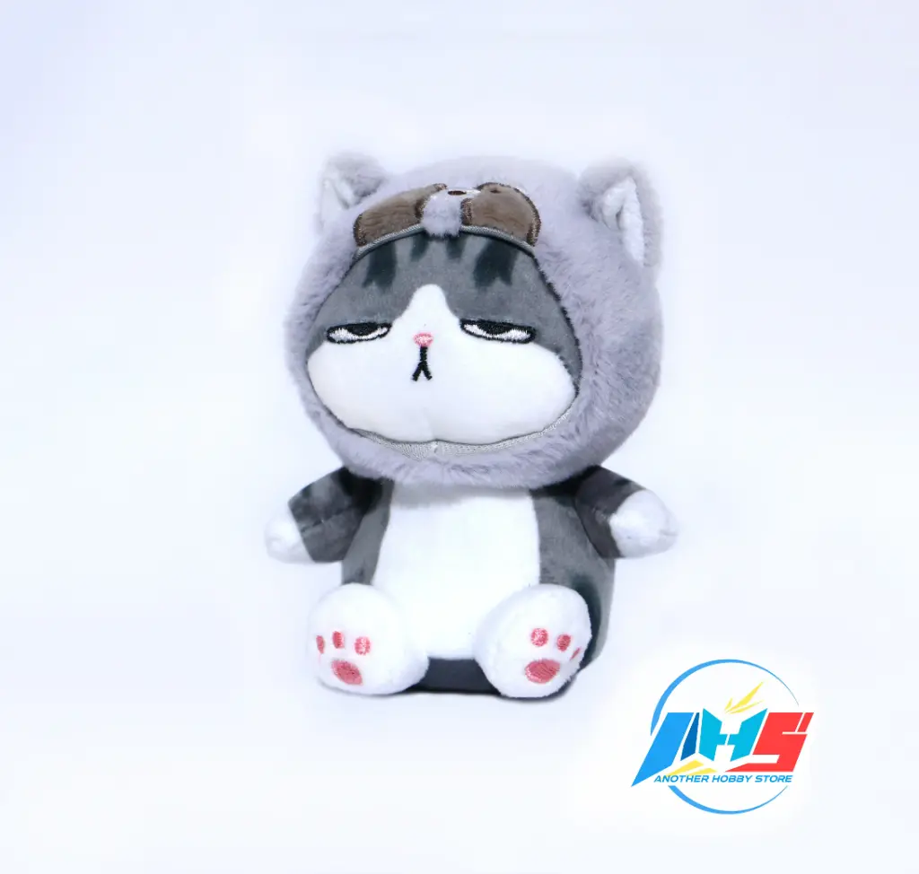 LLavero Gatito gris con gorro Mapache