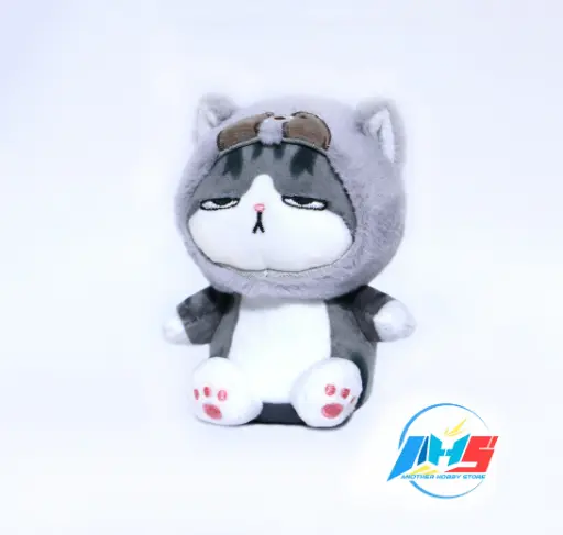 LLavero Gatito gris con gorro Mapache